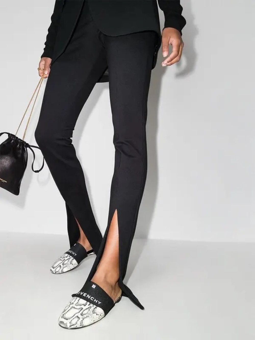 Givenchy Python Bedford Flat Mules, Size 36